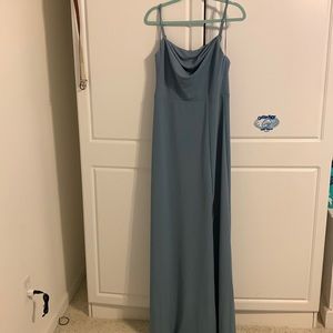 Birdy Grey Ash Dusty Blue Cowl Neck Dress